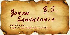Zoran Sandulović vizit kartica
